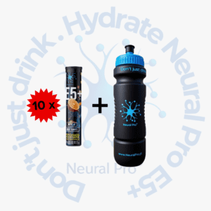 Zestaw Nawodnienia 10 opakowań elektrolity musujące Neural Pro E5+ Bidon HDPE 850 ml GRATIS Darmowa wysyłka Paczkomat Orlen paczka